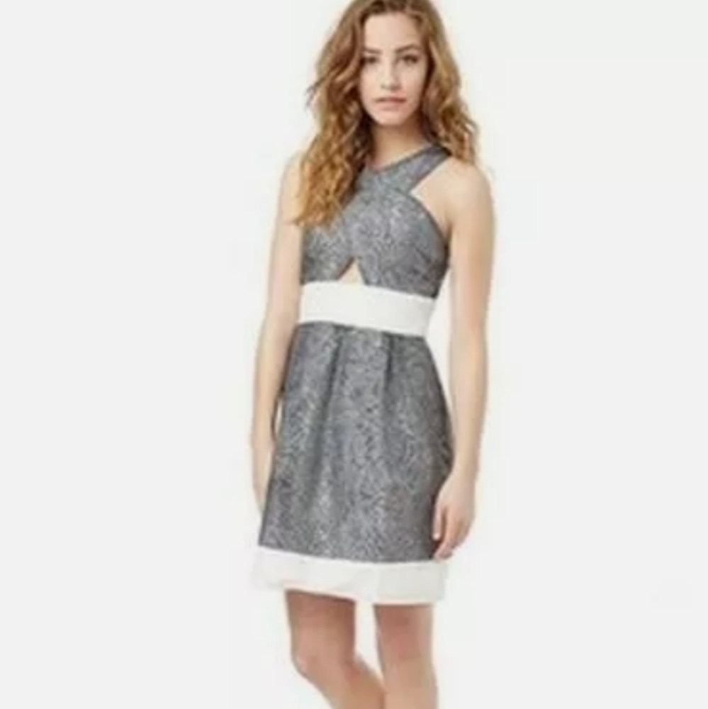 Buffalo David Bitton Arlette Dress Grey Gray White Large